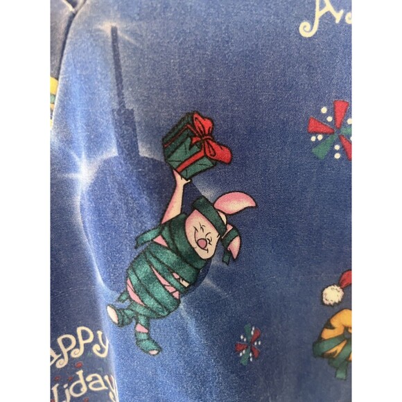 Disney Winnie The Pooh Tigger Christmas Scrub Top Womens V-Neck Pockets Medium - Picture 6 of 8